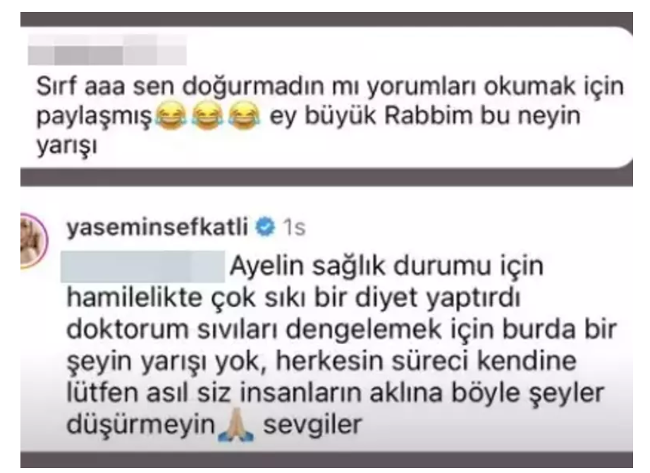 yasemin sefkatli den takipcisinin yorumuna cevap insanin aklina boyle seyler dusurmeyin